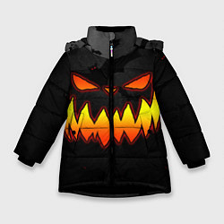 Куртка зимняя для девочки Pumpkin smile and bats, цвет: 3D-черный