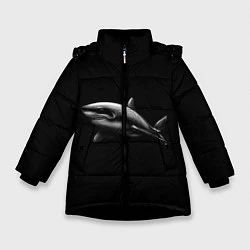 Куртка зимняя для девочки Акула, цвет: 3D-черный