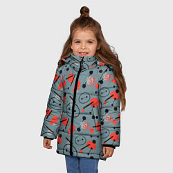 Куртка зимняя для девочки Big Hero 6, цвет: 3D-черный — фото 2
