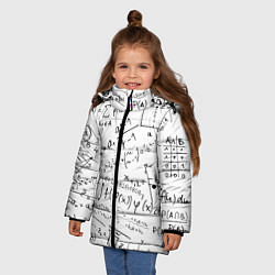 Куртка зимняя для девочки Мама,я математик!, цвет: 3D-черный — фото 2