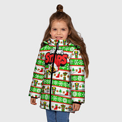 Куртка зимняя для девочки Новогодний Brawl Stars, цвет: 3D-черный — фото 2