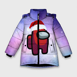 Куртка зимняя для девочки Новогодний Among us, цвет: 3D-черный