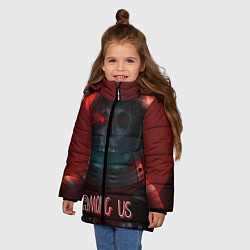 Куртка зимняя для девочки Among us, цвет: 3D-светло-серый — фото 2