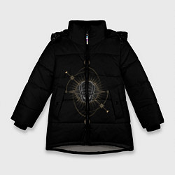 Куртка зимняя для девочки Череп, цвет: 3D-светло-серый