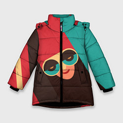 Куртка зимняя для девочки RETDO FACE, цвет: 3D-черный