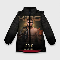 Куртка зимняя для девочки Хабиб Нурмагомедов - King, цвет: 3D-красный