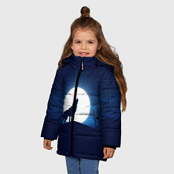 Куртка зимняя для девочки Воющий на луну, цвет: 3D-черный — фото 2
