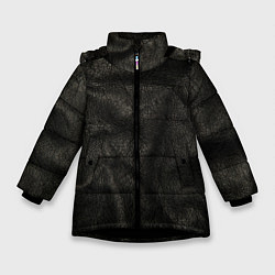 Зимняя куртка для девочки Черная кожа