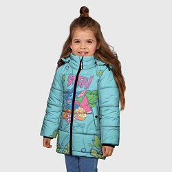 Куртка зимняя для девочки Стич, цвет: 3D-черный — фото 2