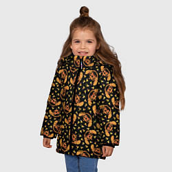 Куртка зимняя для девочки Стич Хэллоуин, цвет: 3D-черный — фото 2