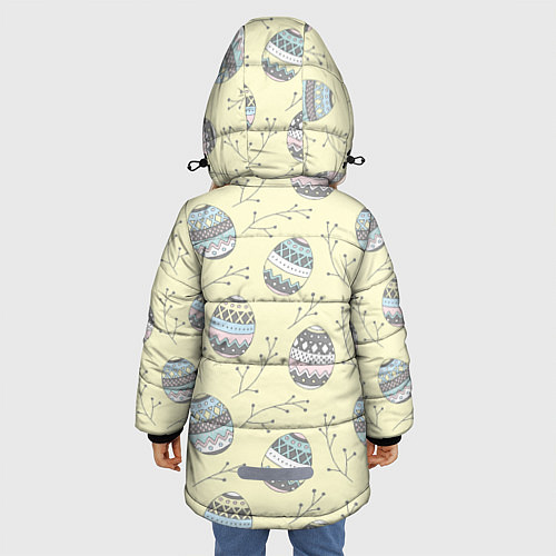 Зимняя куртка для девочки Пасхальные яйца / 3D-Черный – фото 4