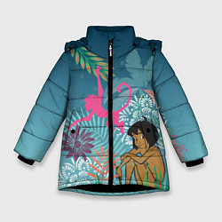 Куртка зимняя для девочки Mowgli, цвет: 3D-черный