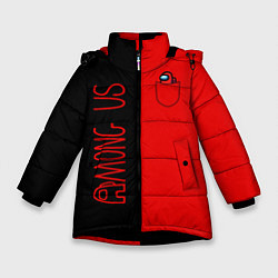 Куртка зимняя для девочки Among Us В кармашке, цвет: 3D-черный
