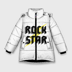 Куртка зимняя для девочки Rock star, цвет: 3D-черный