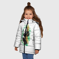 Куртка зимняя для девочки Панда, цвет: 3D-черный — фото 2