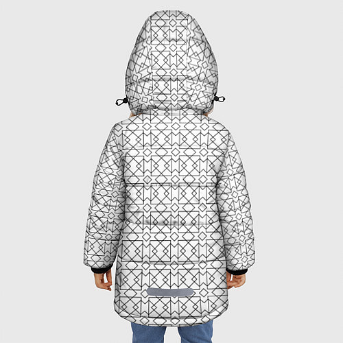 Зимняя куртка для девочки Геометрический узор / 3D-Черный – фото 4