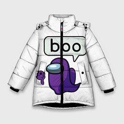Куртка зимняя для девочки BOO Among Us, цвет: 3D-черный