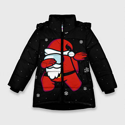 Куртка зимняя для девочки Santa Claus Among Us, цвет: 3D-черный