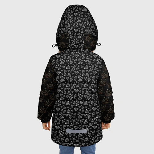 Зимняя куртка для девочки Queen / 3D-Черный – фото 4
