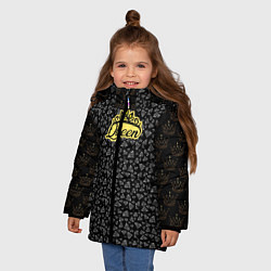 Куртка зимняя для девочки Queen, цвет: 3D-черный — фото 2