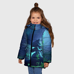 Куртка зимняя для девочки Панда и лиса, цвет: 3D-светло-серый — фото 2