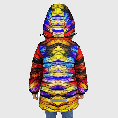 Зимняя куртка для девочки Батик Краски / 3D-Черный – фото 4