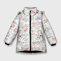 Зимняя куртка для девочки Штампы мира