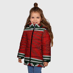 Куртка зимняя для девочки Новый Год, цвет: 3D-светло-серый — фото 2
