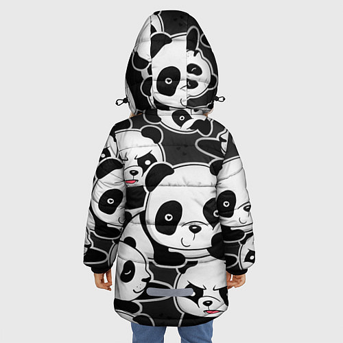 Зимняя куртка для девочки Смешные панды / 3D-Черный – фото 4
