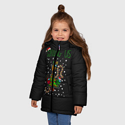 Куртка зимняя для девочки Among Us Happy New Year, цвет: 3D-черный — фото 2