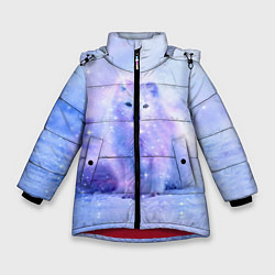 Куртка зимняя для девочки Полярная Лисица, цвет: 3D-красный