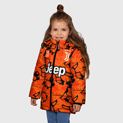 Куртка зимняя для девочки JUVENTUS резервная 2021, цвет: 3D-красный — фото 2