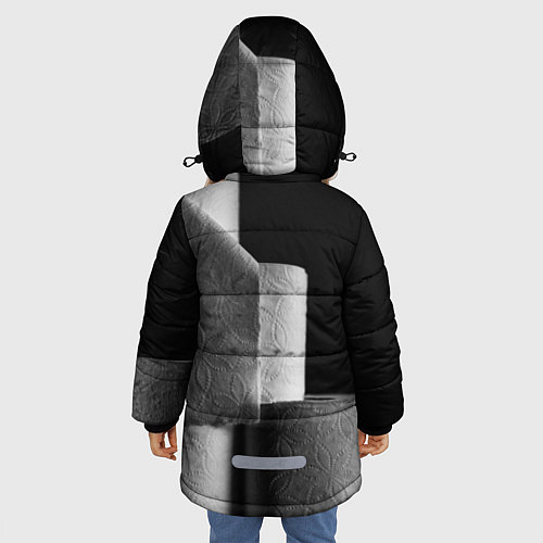 Зимняя куртка для девочки Туалетная бумага / 3D-Черный – фото 4