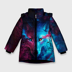 Куртка зимняя для девочки ЗВЕЗДНЫЙ ВОЛК, цвет: 3D-черный