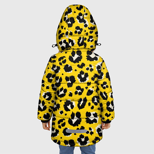 Зимняя куртка для девочки Леопард / 3D-Светло-серый – фото 4