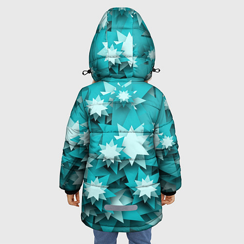 Зимняя куртка для девочки Звездочки / 3D-Черный – фото 4