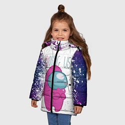 Куртка зимняя для девочки Among Us Love Z, цвет: 3D-черный — фото 2