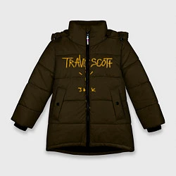 Куртка зимняя для девочки Travis Scott LOGO, цвет: 3D-черный