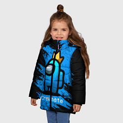 Куртка зимняя для девочки AMONG US - Синий в Короне, цвет: 3D-красный — фото 2