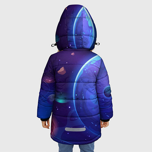 Зимняя куртка для девочки Among Us Space / 3D-Светло-серый – фото 4