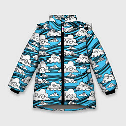 Куртка зимняя для девочки КИМОНО ТАНДЖИРО, цвет: 3D-светло-серый