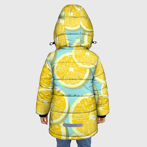 Зимняя куртка для девочки Лимончики / 3D-Черный – фото 4
