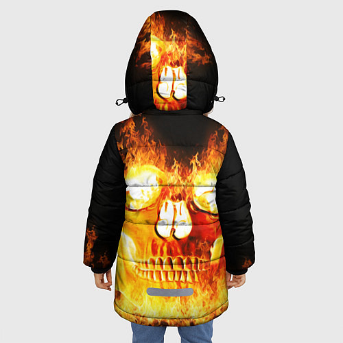 Зимняя куртка для девочки Череп / 3D-Черный – фото 4
