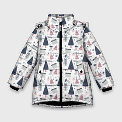 Куртка зимняя для девочки Ho-ho-ho!, цвет: 3D-черный