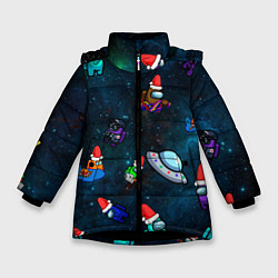 Куртка зимняя для девочки Among Us 2021, цвет: 3D-черный