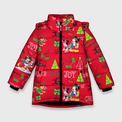 Куртка зимняя для девочки Mickey & Minnie pattern, цвет: 3D-черный
