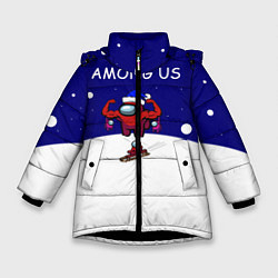 Куртка зимняя для девочки Спортивный AMONG US, цвет: 3D-черный