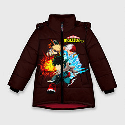 Куртка зимняя для девочки Моя геройская академия, цвет: 3D-красный