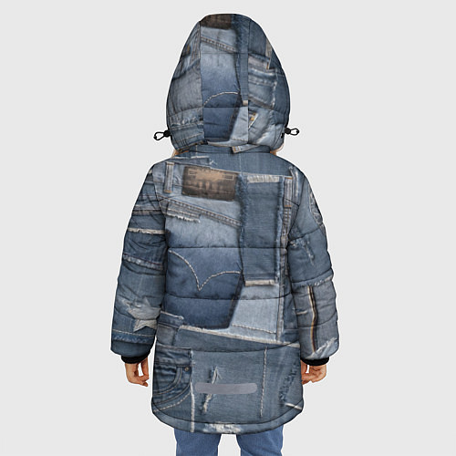 Зимняя куртка для девочки Jeans life / 3D-Черный – фото 4