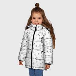 Куртка зимняя для девочки Астронавт и одуванчики, цвет: 3D-светло-серый — фото 2